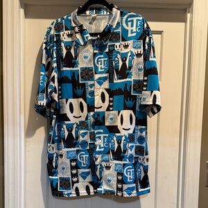 Charlotte FC button down Hawaiian style shirt, XL